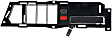 77129 Front, Passenger Side Chrome Lever with Black Bezel Interior Door Handle, With Door Lock Button, Help Series