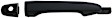 79821 Front, Driver Side Smooth Black Exterior Door Handle, With Key Hole, Help Series