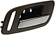 81190 Front, Passenger Side Brown bezel with chrome lever Interior Door Handle, Help Series