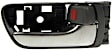 81249 Front, Passenger Side Gray bezel with chrome lever Interior Door Handle, Help Series