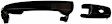 81345 Front, Driver Side Smooth Black Exterior Door Handle, With Key Hole, Help Series