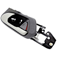 81434 Driver Side Gray bezel with chrome lever Interior Door Handle, With Door Lock Button, Coupe, Help Series