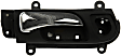 81467 Front, Passenger Side Chrome Lever with Black Bezel Interior Door Handle, Coupe, Help Series