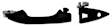 81519 Front, Driver Side Smooth Black Exterior Door Handle, With Key Hole, Help Series