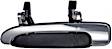 81981 Rear, Driver Side Chrome bezel with black lever Exterior Door Handle, Without Key Hole, Help Series