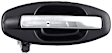 82266 Rear, Driver Side Chrome Lever with Black Bezel Exterior Door Handle, Without Key Hole, Help Series