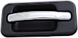 83401 Rear, Driver Side Chrome Lever with Black Bezel Exterior Door Handle, Without Key Hole, Help Series