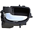83891 Front Or Rear, Driver Side Gray bezel with chrome lever Interior Door Handle, With Door Lock Button, Sedan, Help Series