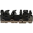 2007 Chevrolet Silverado 1500 Classic - Front, Driver Side Window Switch, Crew Cab Pickup, without Power Folding Mirrors, Black and brown, OE Solutions Series