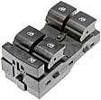 901-191 Front, Driver Side Window Switch, Black, with Blue Backlight