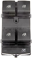 901-191 Front, Driver Side Window Switch, Black, with Blue Backlight