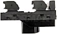 901-191 Front, Driver Side Window Switch, Black, with Blue Backlight
