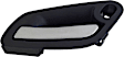 90152 Front, Driver Side Chrome Lever with Black Bezel Interior Door Handle, With Door Lock Button, Help Series