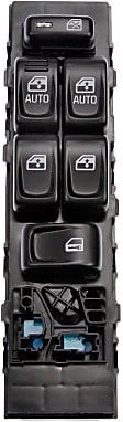 901-649R Front, Driver Side OE Solutions Series Window Switch Black 6 Buttons