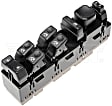 920-022 Front, Driver Side OE Solutions Series Window Switch Black and brown 8 Buttons