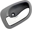 92205 Front Or Rear, Driver Side Gray bezel with chrome lever Interior Door Handle, Without Door Lock Button, Help Series