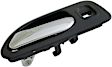 92418 Rear, Driver Side Chrome Lever with Black Bezel Interior Door Handle, Without Door Lock Button, Help Series