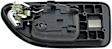92418 Rear, Driver Side Chrome Lever with Black Bezel Interior Door Handle, Without Door Lock Button, Help Series