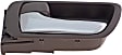 92915 Front Or Rear, Driver Side Brown bezel with chrome lever Interior Door Handle, With Door Lock Button, Help Series