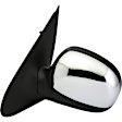 955-028 Driver Side Mirror, Power Adjust, Heated, Manual Folding, Chrome, No Signal Light, No Memory, No Puddle Light, No Auto-Dim, No Blind Spot Feature