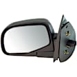 955-046 Driver Side Mirror, Power Adjust, Non-Heated, Manual Folding, Black, No Signal Light, No Memory, With Puddle Light, No Auto-Dim, No Blind Spot Feature