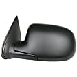 955-068 Driver Side Mirror, Manual Adjust, Non-Heated, Manual Folding, Black, No Signal Light, Without Memory Recall, No Puddle Light, No Auto-Dimming, No Blind Spot Feature