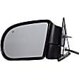 955-072 Driver Side Mirror, Power Adjust, Heated, Manual Folding, Black, No Signal Light, No Memory, No Puddle Light, No Auto-Dim, No Blind Spot Feature