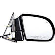 955-073 Passenger Side Mirror, Power Adjust, Heated, Manual Folding, Black, No Signal Light, No Memory, No Puddle Light, No Auto-Dim, No Blind Spot Feature