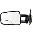 955-074 Driver Side Towing Mirror, Manual Adjust, Non-Heated, Manual Folding, Black, No Signal Light, Without Memory Recall, No Puddle Light, No Auto-Dimming, With Blind Spot Glass