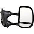 955-1123 Passenger Side Towing Mirror, Manual Adjust, Non-Heated, Manual Folding, Black, No Signal Light, No Memory, No Puddle Light, No Auto-Dim, No Blind Spot Feature