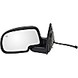 955-1147 Driver Side Mirror, Power Adjust, Heated, Manual Folding, Black, No Signal Light, No Memory, With Puddle Light, No Auto-Dim, No Blind Spot Feature