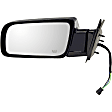 955-1157 Driver Side Mirror, Power Adjust, Heated, Manual Folding, Black, No Signal Light, No Memory, No Puddle Light, No Auto-Dim, No Blind Spot Feature