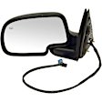 955-1291 Driver Side Mirror, Power Adjust, Heated, Manual Folding, Black, No Signal Light, No Memory, No Puddle Light, No Auto-Dim, No Blind Spot Feature