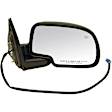 955-1292 Passenger Side Mirror, Power Adjust, Heated, Manual Folding, Black, No Signal Light, No Memory, No Puddle Light, No Auto-Dim, No Blind Spot Feature