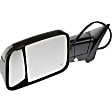 955-1676 Driver Side Towing Mirror, Power Adjust, Heated, Manual Folding, Black, No Signal Light, Without Memory Recall, With Puddle Light, No Auto-Dimming, With Blind Spot Glass