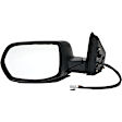 955-1706 Driver Side Mirror, Power Adjust, Heated, Manual Folding, Black, No Signal Light, No Memory, No Puddle Light, No Auto-Dim, No Blind Spot Feature