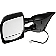 955-1755 Driver Side Mirror, Power Adjust, Heated, Manual Folding, Black and Chrome, No Signal Light, With Memory, No Puddle Light, No Auto-Dim, With Blind Spot Glass