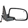 955-1800 Passenger Side Mirror, Power Adjust, Heated, Manual Folding, Black, No Signal Light, No Memory, No Puddle Light, No Auto-Dim, No Blind Spot Feature