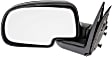 955-1805 Driver Side Mirror, Manual Adjust, Non-Heated, Manual Folding, Black, No Signal Light, No Memory, No Puddle Light, No Auto-Dim, No Blind Spot Feature