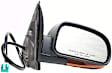 955-1810 Passenger Side Mirror, Power Adjust, Heated, Manual Folding, Black, In-housing Signal Light, With Memory, No Puddle Light, No Auto-Dim, No Blind Spot Feature