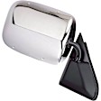 955-1818 Passenger Side Mirror, Manual Adjust, Non-Heated, Manual Folding, Chrome, No Signal Light, No Memory, No Puddle Light, No Auto-Dim, No Blind Spot Feature