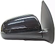 955-1837 Sedan Passenger Side Mirror, Power Adjust, Heated, Manual Folding, Black, No Signal Light, No Memory, No Puddle Light, No Auto-Dim, No Blind Spot Feature