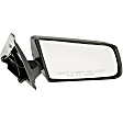 955-184 Passenger Side Mirror, Manual Adjust, Non-Heated, Non-Folding, Black, No Signal Light, Without Memory Recall, No Puddle Light, No Auto-Dimming, No Blind Spot Feature