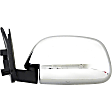955-210 Driver Side Mirror, Manual Adjust, Non-Heated, Manual Folding, Chrome, No Signal Light, Without Memory Recall, No Puddle Light, No Auto-Dimming, No Blind Spot Feature