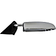 955-222 Passenger Side Mirror, Manual Adjust, Non-Heated, Manual Folding, Black and Chrome, No Signal Light, No Memory, No Puddle Light, No Auto-Dim, No Blind Spot Feature