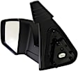 955-2343 Driver Side Mirror, Power Adjust, Heated, Power Folding, Black, No Signal Light, No Memory, No Auto-Dim