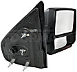 955-2442 Passenger Side Mirror, Power Adjust, Heated, Power Folding, Black, No Signal Light, No Memory, With Puddle Light, No Auto-Dimming, No Blind Spot Feature