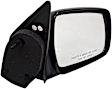 955-251 Passenger Side Mirror, Manual Adjust, Non-Heated, Non-Folding, Black, No Signal Light, No Memory, No Puddle Light, No Auto-Dim, No Blind Spot Feature