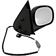 955-346 Passenger Side Mirror, Power Adjust, Non-Heated, Manual Folding, Black and Chrome, No Signal Light, No Memory, No Puddle Light, No Auto-Dim, No Blind Spot Feature