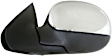 955-365 Driver Side Mirror, Manual Adjust, Non-Heated, Non-Folding, Black and Chrome, No Signal Light, No Memory, No Puddle Light, No Auto-Dim, No Blind Spot Feature